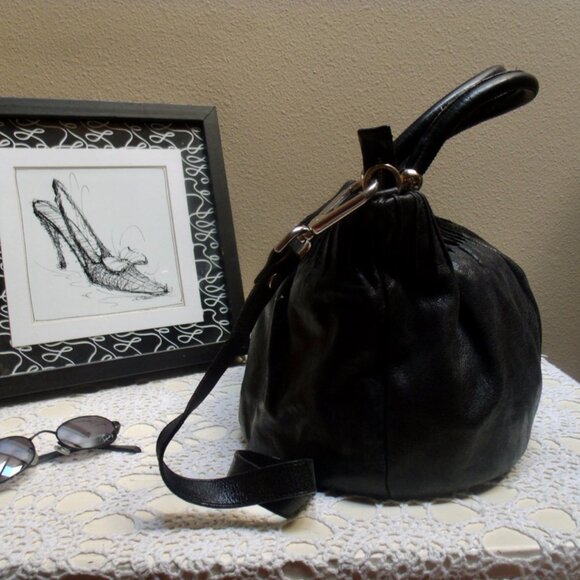 RIPANI Made in Italy Large Satchel / Crossbody Black Leather Bag - Picture 8 of 10
